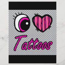 Emo Eye Heart I Love Tattoos Flyer