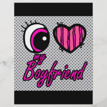 Emo Eye Heart I my Boyfriend Custom Flyer