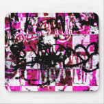 Emo Pink Graffiti Checkers mousepads