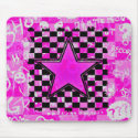 Emo Pink Graffiti Star Checkers mousepads