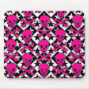 Emo Pink Skulls & Stars mousepads