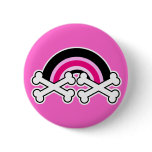Emo Rainbow and Crossbones Pinback Buttons