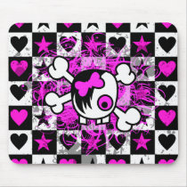 Emo Scene Cartoon Girl Skull Mousepads
