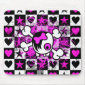 Emo Scene Cartoon Girl Skull mousepads