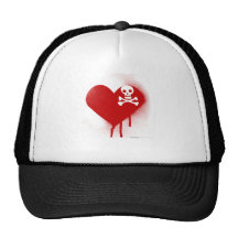 Emo Skull Heart Anti Valentines Day - Rock Grunge Hat