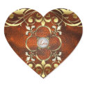 Emperor Amber Heart Stained Glass Love Sticker