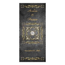 Emperor Black Stained Glass Wedding Program Customized Rack Card