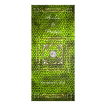 Emperor Green Stained Glass Wedding Program Custom Rack Cards