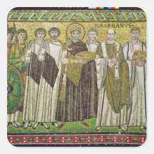 Emperor Justinian I Square Stickers