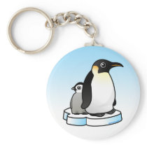 Emperor Penguin with Chick Keychains