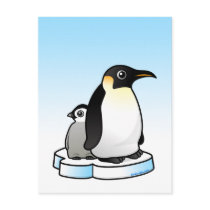 Emperor Penguin with Chick Postcard