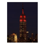 Empire State Building all in red Post Cards