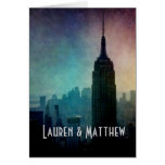 Empire State Building at colourful dusk Greeting Card