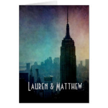 Empire State Building at colourful dusk Greeting Card