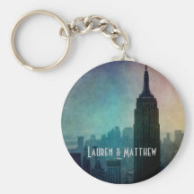 Empire State Building at colourful dusk Key Chain