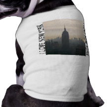 Empire State Building at dusk Dog Tshirt