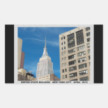 Empire State Building New York City April 2012 Rectangular Stickers