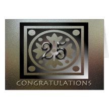 Employee 25th Anniversary Elegant Golden Greeting Card