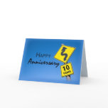 Employee Anniversary, 10 Years Road Sign Cards