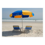 empty beach chairs business cards