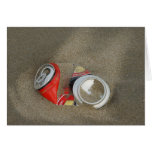 Empty Beer Can in Sand cards