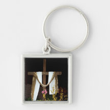 Empty Easter Cross of Jesus' Resurrection Key Chain
