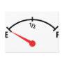 empty fuel tank indicator gauge car post card