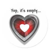 Empty Heart Round Stickers