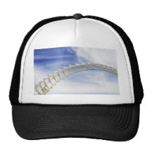 Empty roller coaster tracks mesh hats