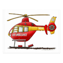 EMS EMT Rescue Medical Helicopter Ambulance Post Card