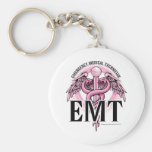 EMT Pink Caduceus Keychain