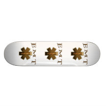 EMT - Star of Life in Brown Custom Skateboard