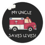 EMT Uncle Saves Lives Tshirts and Gifts Stickers