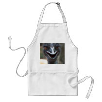 Emu saying HI! Open beak big brown eyes picture Apron