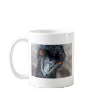 Emu watching coffee mugs