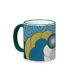 En Espiral azul dorado. Mugs