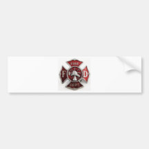 'enamel' fire dept insignia bumper stickers