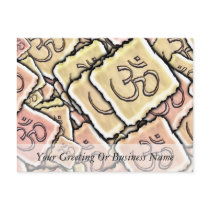 Enamel Tile Om (Aum) Postcard