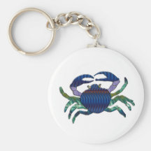 Enameled Blue Crab Key Chains