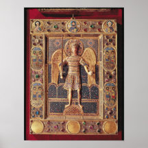 Enamelled plaque depicting the Archangel Michael Print
