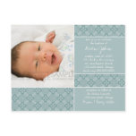 Encaustic Blue • Baptism Invitation Postcard