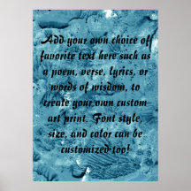 Encaustic Teal Blue Background to Customise Poster