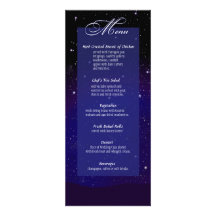 Enchanted Evening Nighttime Wedding Menu Custom Announcements