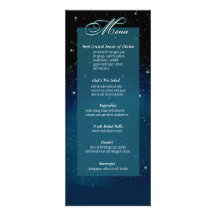 Enchanted Evening Nighttime Wedding Menu Personalized Invitation