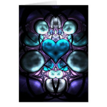 Enchanted Heart Fractal Greetings Cards