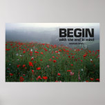 End in Mind Motivational Quote Poster Print