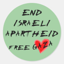 End Israeli Apartheid Free Gaza Round Stickers
