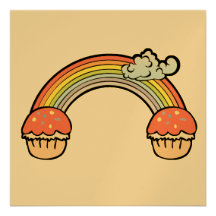 End of Rainbow Cupcakes Custom Invite