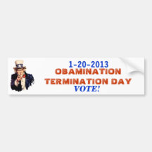 End of the OBAMINATION 1-20-13 Bumper Sticker