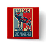 Endangered African Wild Dog Pop Art Tshirts buttons
